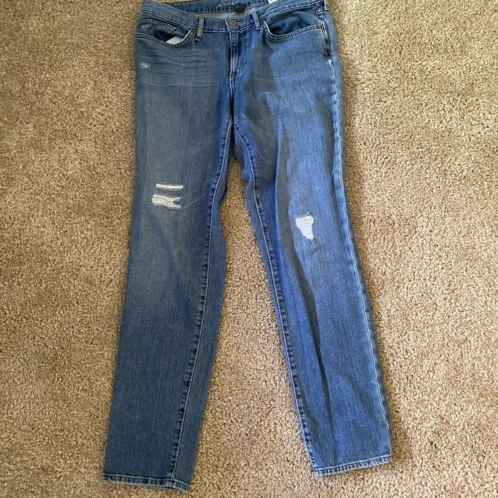 Straight legged, semi cropped jeans